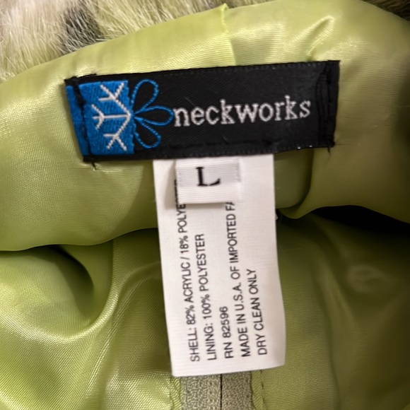 Neckworks Green Leopard FAUX FUR Jacket Coat Super Soft Size Large - Picture 3 of 6